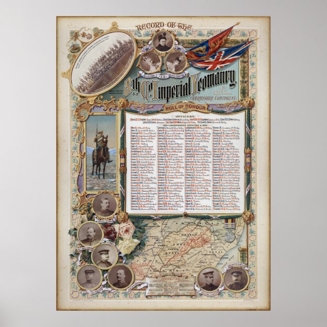 Affiche Roll of Honor 8th Company, Imperial Yeomanry (Devant)