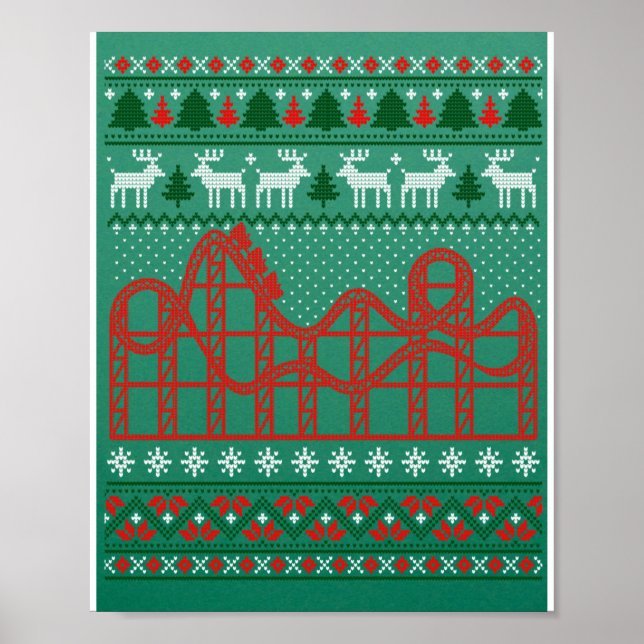 Affiche Roller Coaster Scene Ugly Christmas Sweater (Devant)