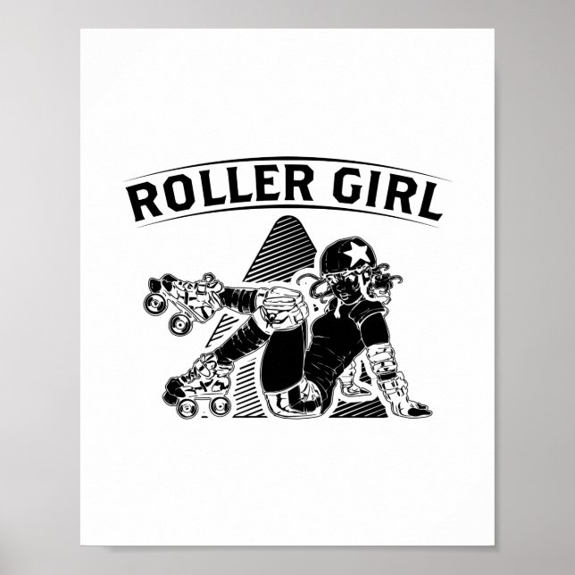 Affiche Roller Derby Girl | Idées cadeaux de patinage en l (Devant)