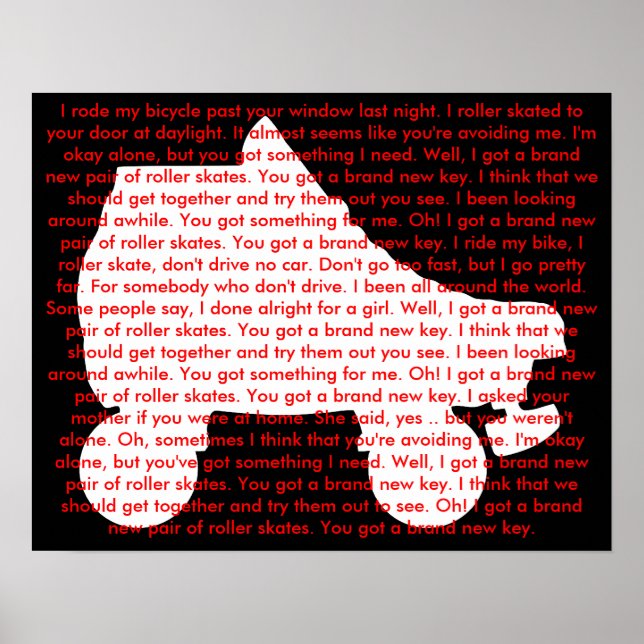 Affiche roller skate : toute nouvelle clé (Devant)