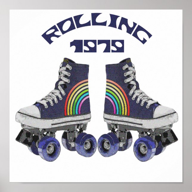 Affiche  Roller Skates  Retro Vintage (Devant)