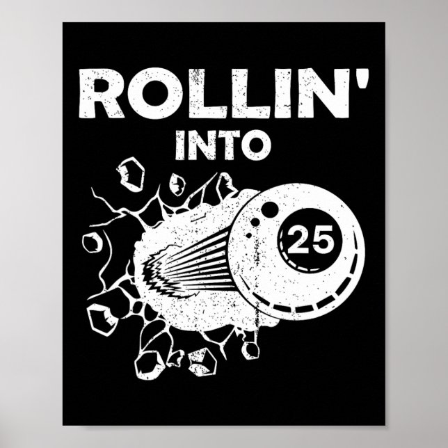 Affiche Rollin Into 25 Billiards 25th Birthday Flaming Bil (Devant)