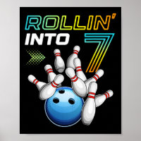 Rollin Into 7 Retro Bowling Annithday Party 7th Bi