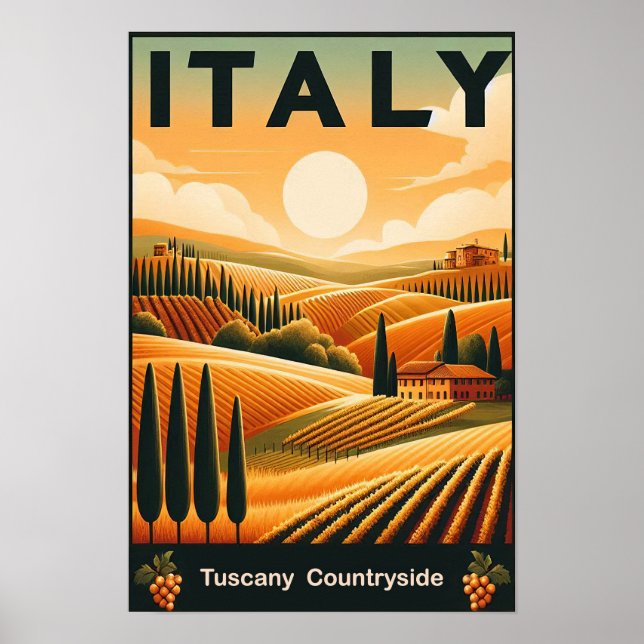 Affiche Rolling Hills of Toscane - Vintage voyage (Devant)