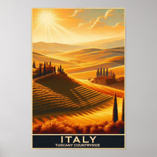 Affiche Rolling Hills of Toscane - Vintage voyage