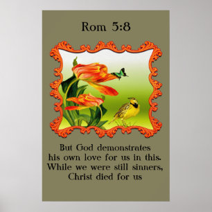 Affiche Rom 5:8 Canard moqueur jaune et noir