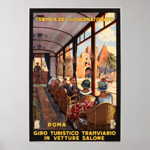 Affiche ROMA ITALIE Visites touristiques Tram Italien Trav