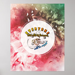 Affiche Romains 10: 13 versets de la Bible versets d'écrit