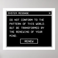 Romains 12:2 Fenêtre d'alerte informatique noir et