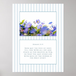 Affiche Romains 15:13 Verset Biblique Floral & Coastal