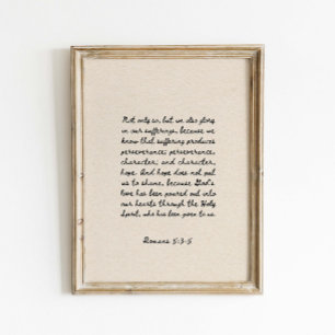 Affiche Romains 5:3-5 Version de la Bible