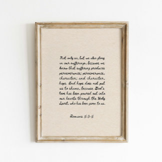 Affiche Romains 5:3-5 Version de la Bible