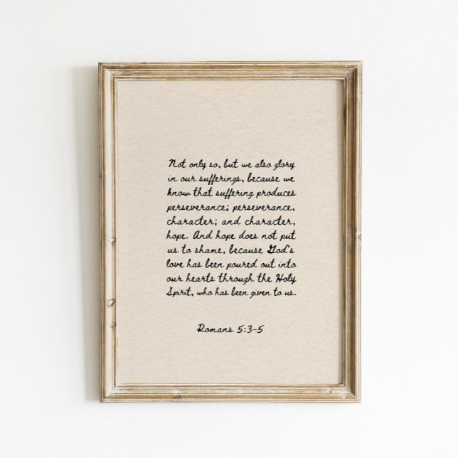 Affiche Romains 5:3-5 Version de la Bible (Créateur téléchargé)