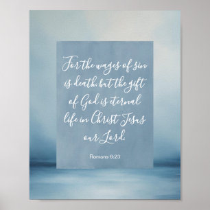 Affiche Romains 6:23 Verset biblique personnalisable