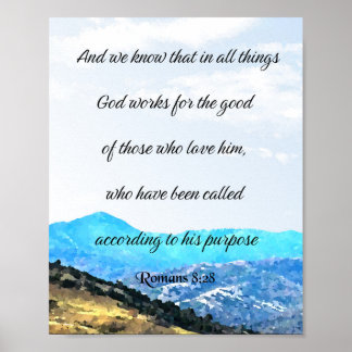 Affiche Romains 8:28, verset de la Bible