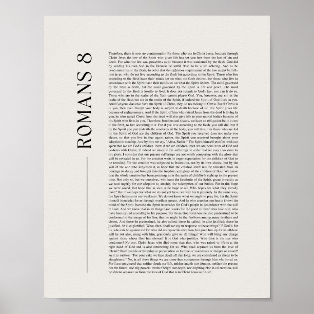Affiche Romains 8 Chapitre complet de la Bible (Devant)