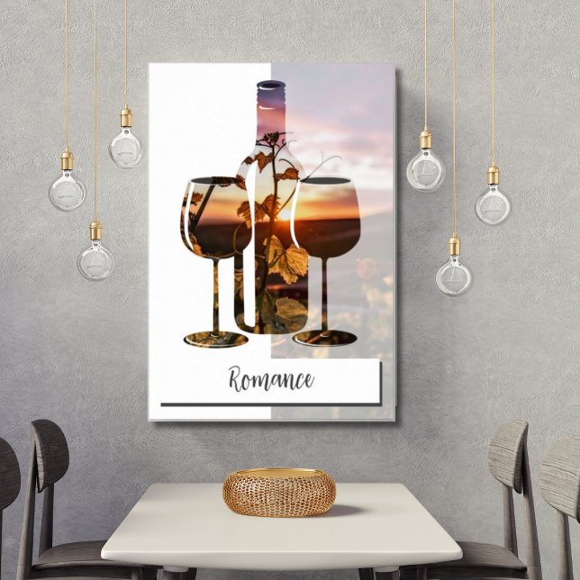 Affiche Romance - Vin Pour Deux Au coucher Du Soleil (Romance)