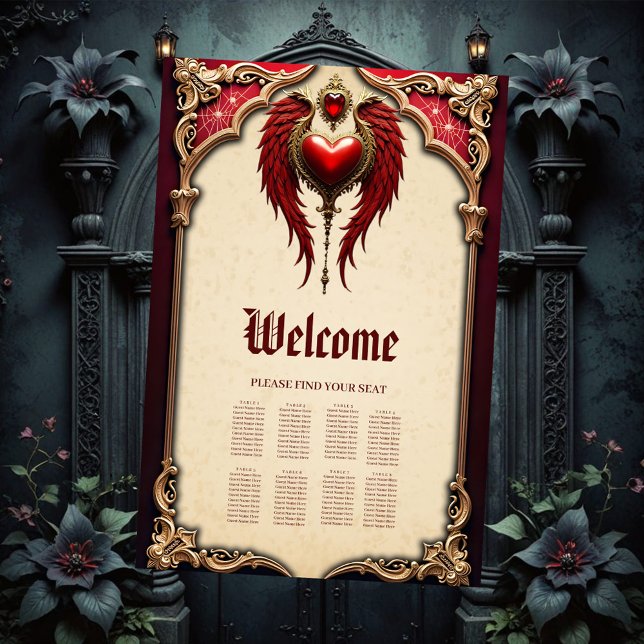 Affiche Romance vintage avec coeur et ailes (Créateur téléchargé)