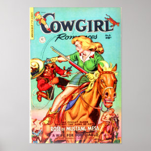 Affiche Romances de cow-girl -- Rose de MESA de mustang