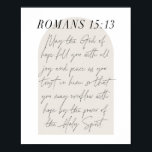 Affiche Romans 15:13 Mini Boho Arc Beige Script<br><div class="desc">Que le Dieu de l'espérance vous remplisse de joie et de paix comme vous faites confiance en lui. -Romains 15:13 Mini Boho Arc Beige Script</div>