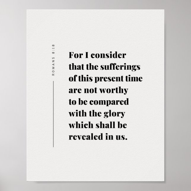Affiche Romans 8:18 Bible Verse (Devant)