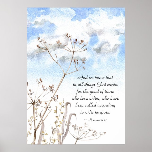 Affiche Romans 8:28 All things God works for the good (Devant)