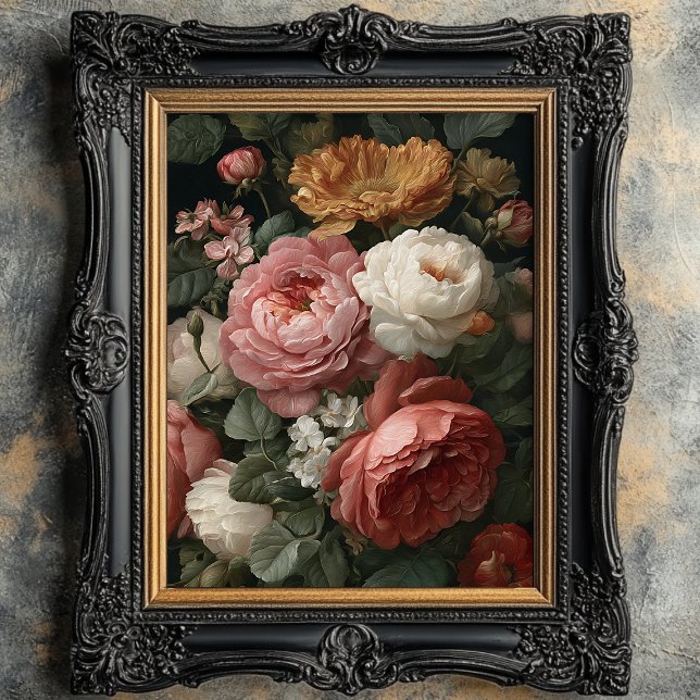 Affiche Romantic Antique Dark Moody Floral Art Print  (Créateur téléchargé)