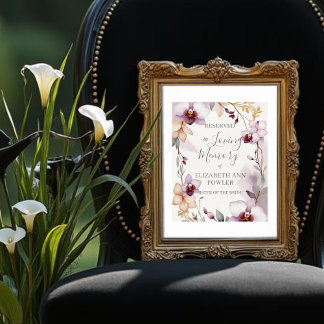 Affiche Romantic Delicate Floral Orchids Reserved Seat