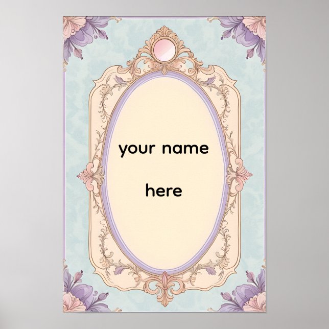 Affiche Romantic Floral Vanity Border (Devant)