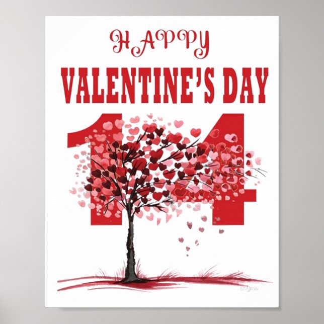 Affiche Romantic Happy Valentine's Day Wall Art & Décor - (Devant)