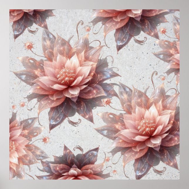 Affiche Romantic Pastel Floral Illustration – Modern Wall  (Devant)