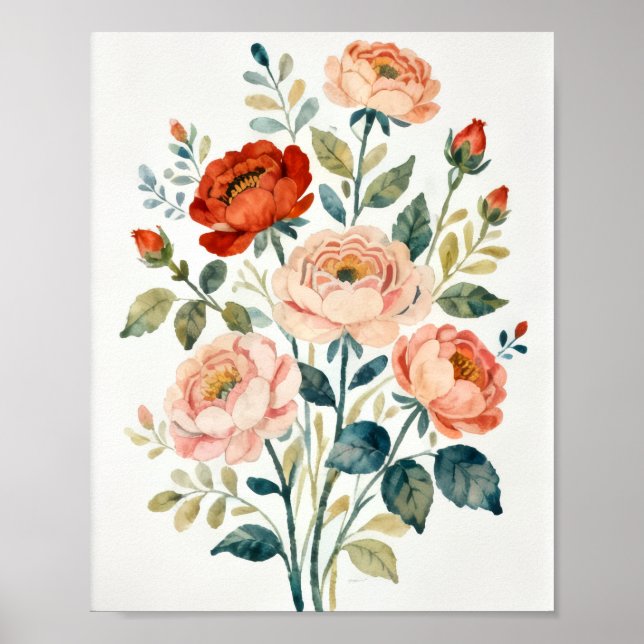 Affiche Romantic Shabby Chic Floral Art (Devant)