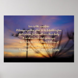 Affiche Romantic verse description of love, sunshine