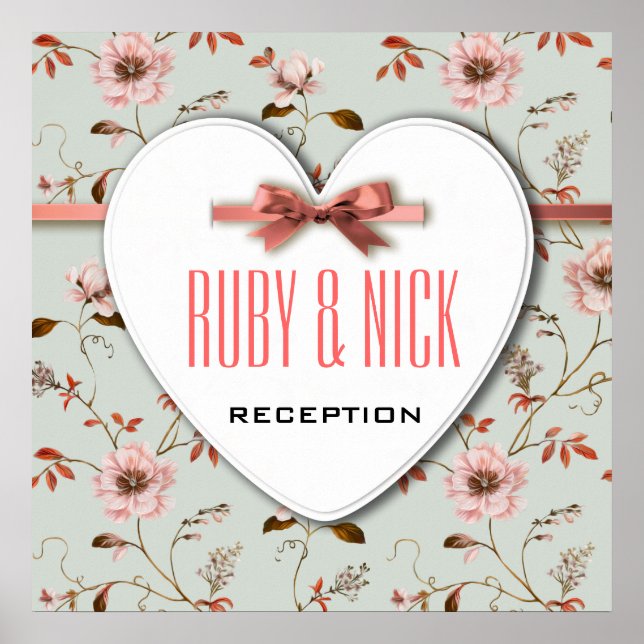 Affiche RomanticCharm Vintage Floral Collection Mariage (Devant)