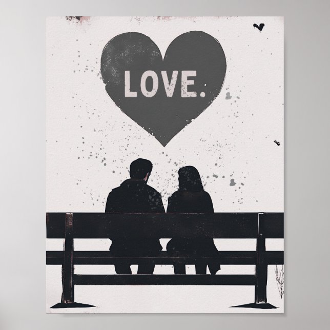 Affiche Romantique 8x10 Grunge Saint-Valentin Amour (Devant)