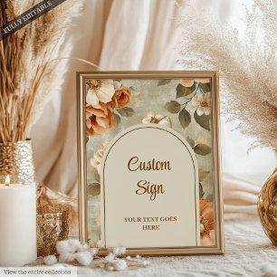 Affiche Romantique Boho Terracotte Vert Sauge Personnalisé
