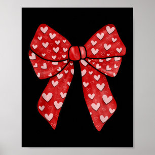 Affiche Romantique Bow rouge Coeurs de la Saint-Valentin C