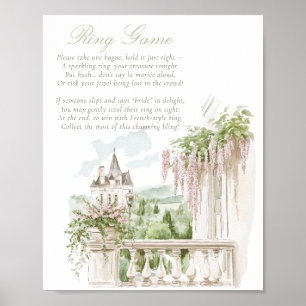Affiche Romantique Français Jardin Château Anneau Jeu de l