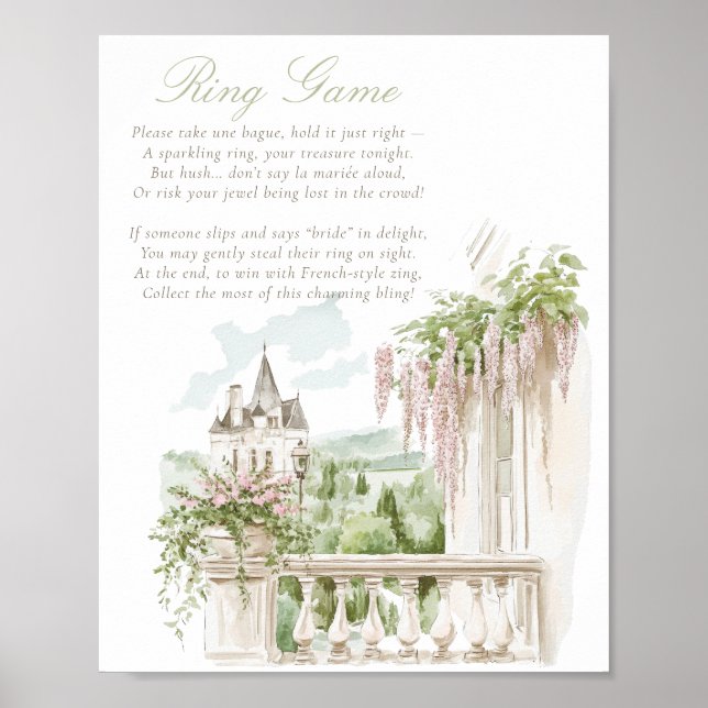 Affiche Romantique Français Jardin Château Anneau Jeu de l (Devant)