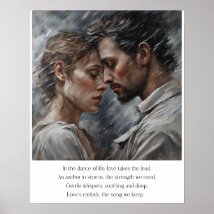 Affiche Romantique Poème d'amour Valentine Art