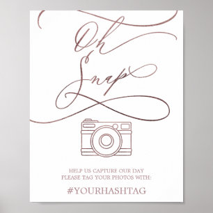 Affiche Romantique Rose Gold Calligraphie Oh Snap
