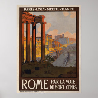 Affiche Rome à travers l'affiche de voyage Mont-Cenis