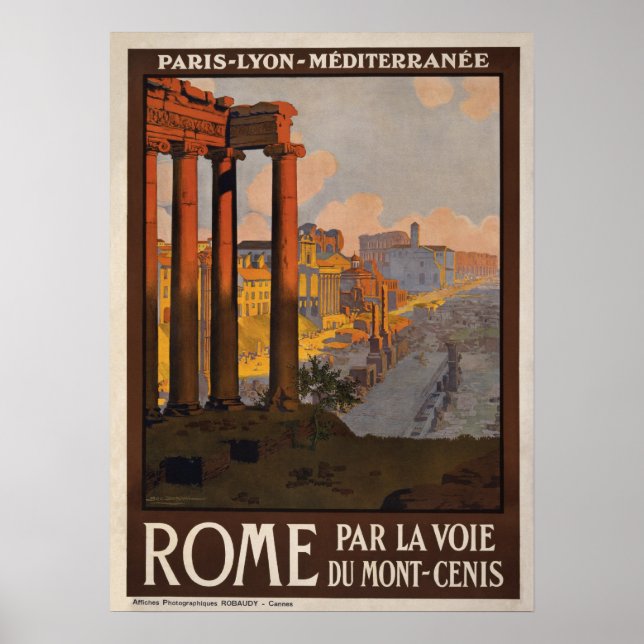 Affiche Rome à travers l'affiche de voyage Mont-Cenis (Devant)