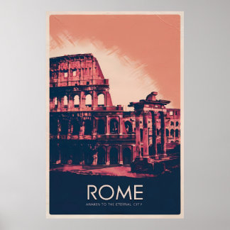 Affiche Rome - Colisée & Ruines