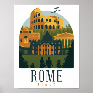 Affiche Rome Colisée Vintage