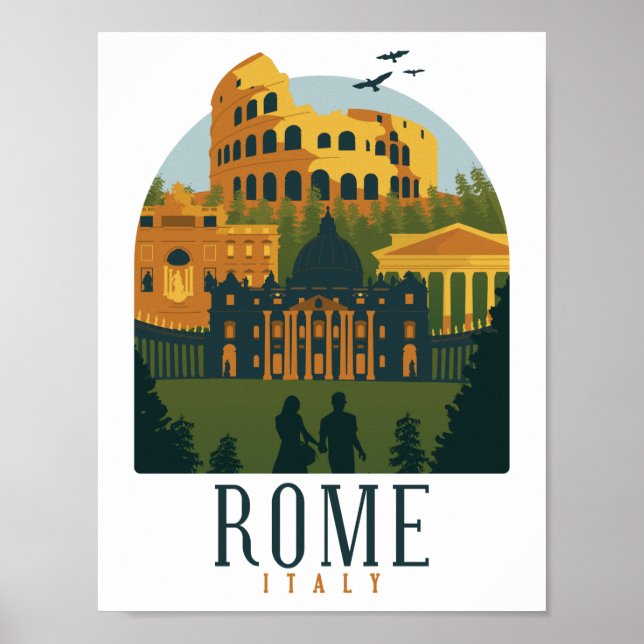 Affiche Rome Colisée Vintage (Devant)