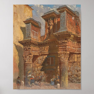 Affiche Rome, Colonnes dans la Tour des Comtes (1876)