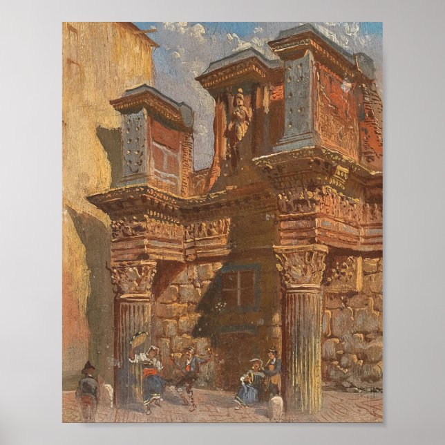 Affiche Rome, Colonnes dans la Tour des Comtes (1876) (Devant)