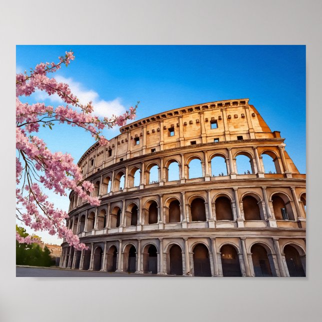 Affiche Rome Colosseum Italy Painted (Devant)