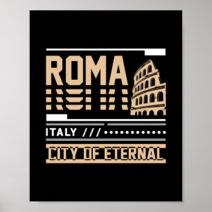 Affiche Rome Italie Colisée Design de Voyage Rétro Urbain